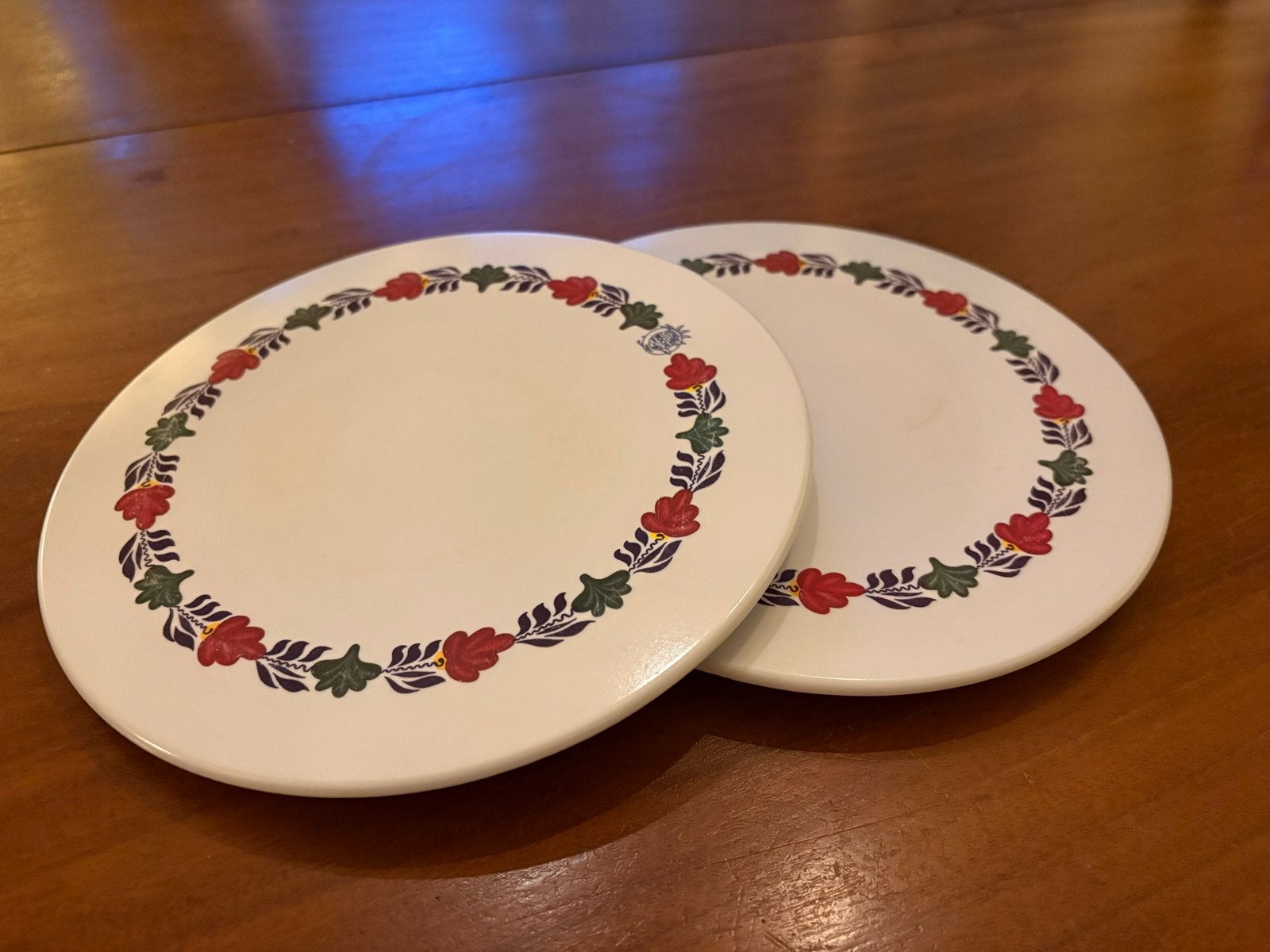 Set van 2 onderzetters met brabants bont bloemmotief, Ophalen of Verzenden
