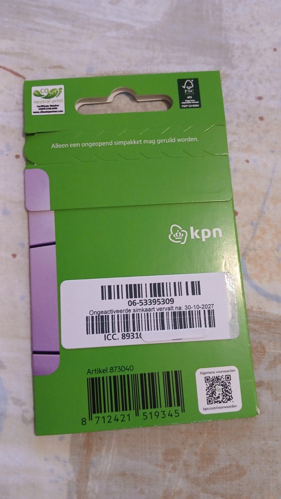 06-53-39-53-09 MOOI NUMMER KPN PREPAID SIMKAART NUMMER, Ophalen of Verzenden, Nieuw, KPN, Simkaart
