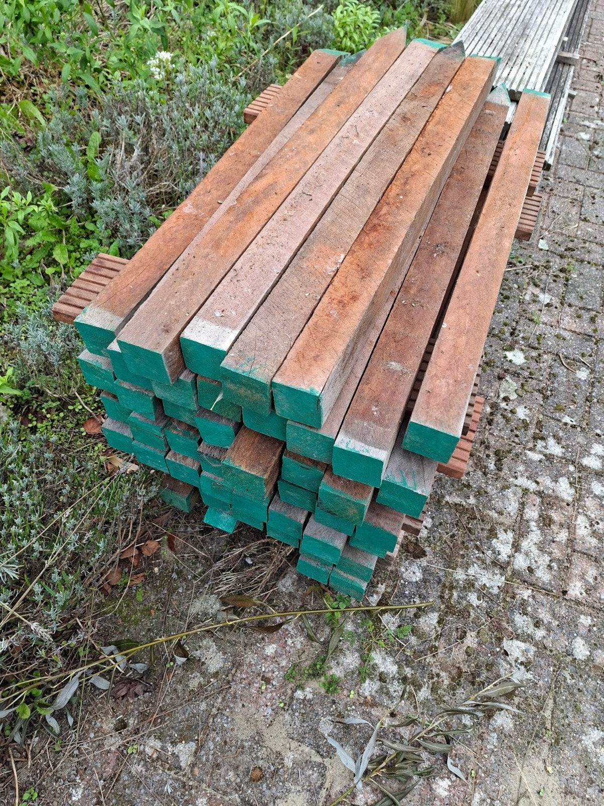 Hardhouten palen 6x6x100cm, Ophalen, Palen, Nieuw, Hardhout
