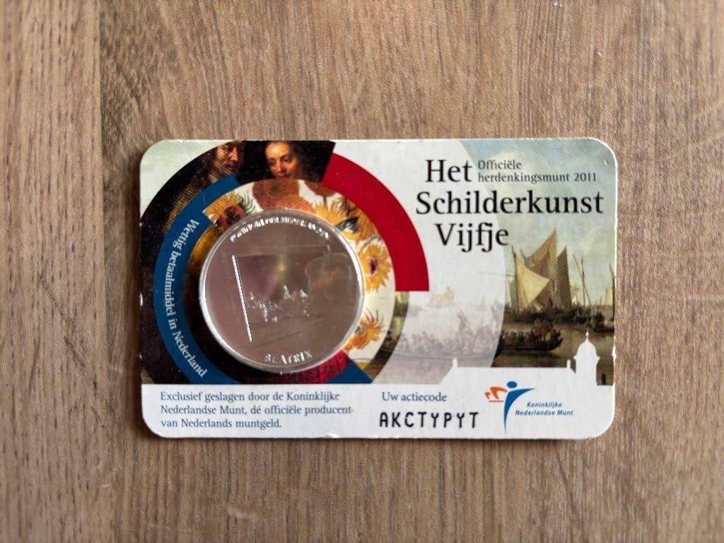 Het Schilderkunst Vijfje 2011 – Officiële Coincard, Verzenden, Koningin Beatrix, Euro's, Losse munt
