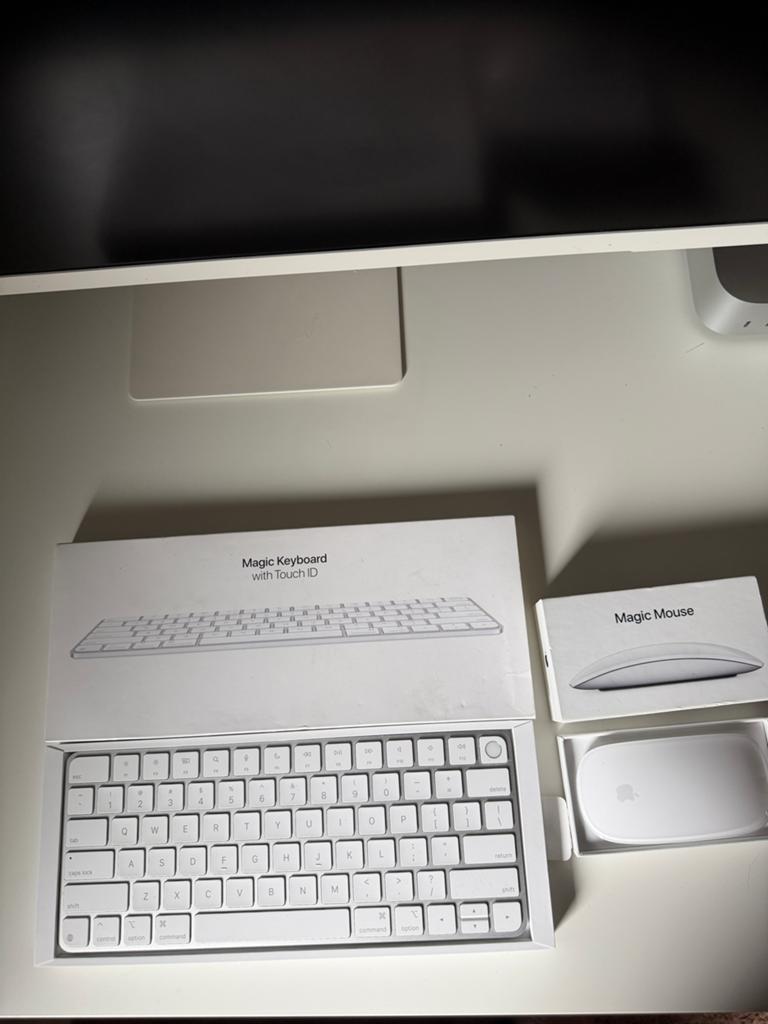 Apple Magic Keyboard met Touch ID & Magic Mouse, Toetsenbord en muis-set, Ophalen of Verzenden, Zo goed als nieuw, Draadloos