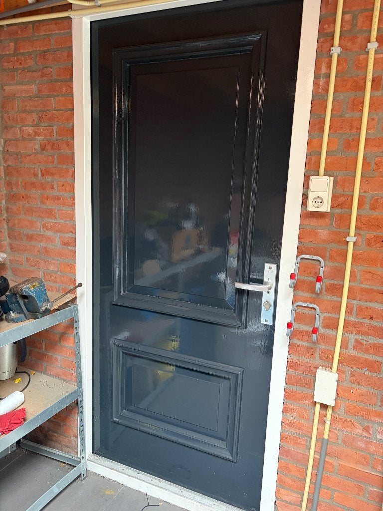 Weekamp voordeur 211 x 93 met driepuntsluiting, Ophalen, 80 tot 100 cm, 200 tot 215 cm, Hout