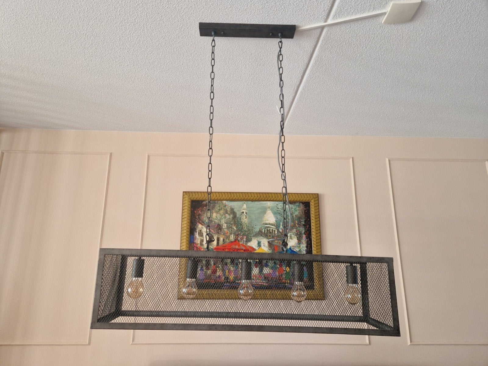 Industriële hanglamp- Woonboulevard Poort, 50 tot 75 cm, Ophalen of Verzenden, Zo goed als nieuw, Metaal