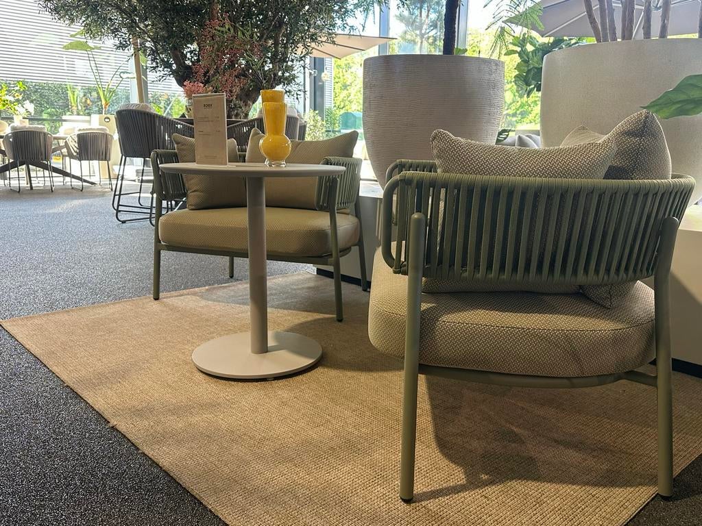 Borek Santiago Loungestoel Groen met Vernazza Low Dining Taf, Tuin en Terras, Tuinsets en Loungesets, Overige materialen, Nieuw