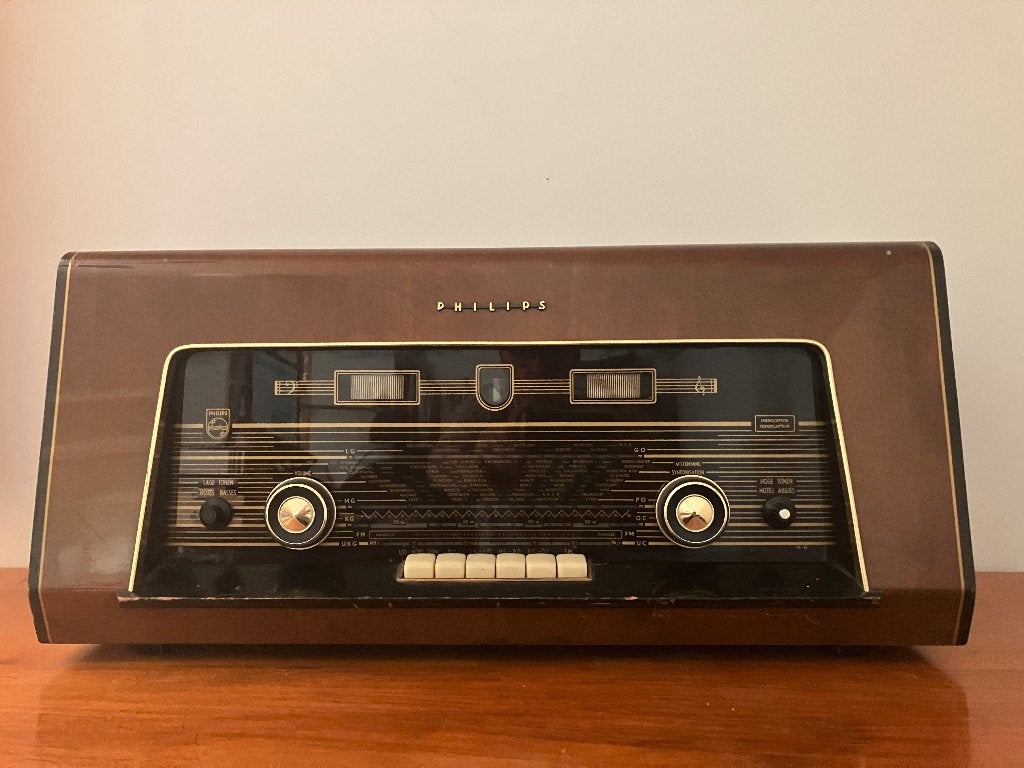Philips B5X74A buizenradio met originele documentatie, Ophalen, Gebruikt, Radio
