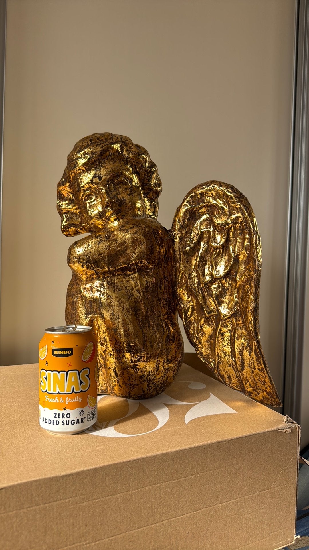 Gouden kerstengel van Papier Mache, Diversen, Ophalen, Gebruikt
