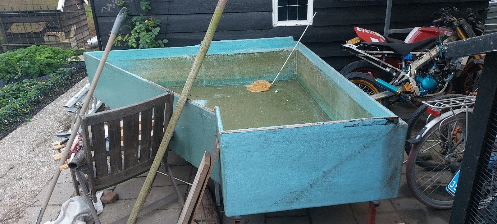 Poleyster bak vissen, Tuin en Terras, Ophalen, Gebruikt