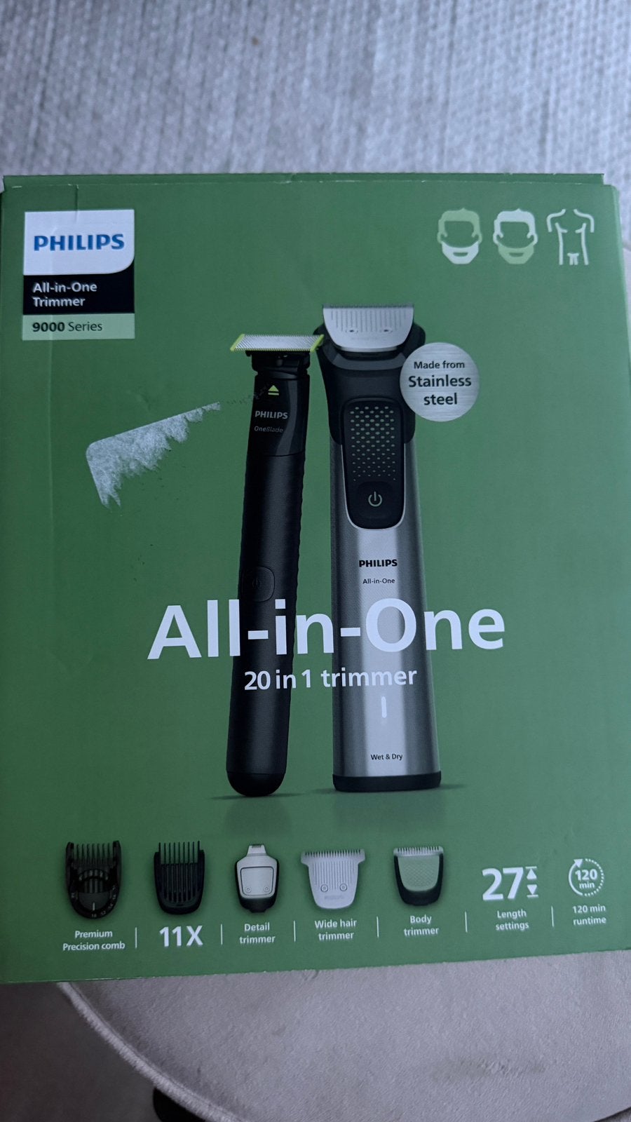 Philips one blade 9000 serie 20 in 1 trimmer NIEUW, Ophalen, Zo goed als nieuw, Scheren en Epileren