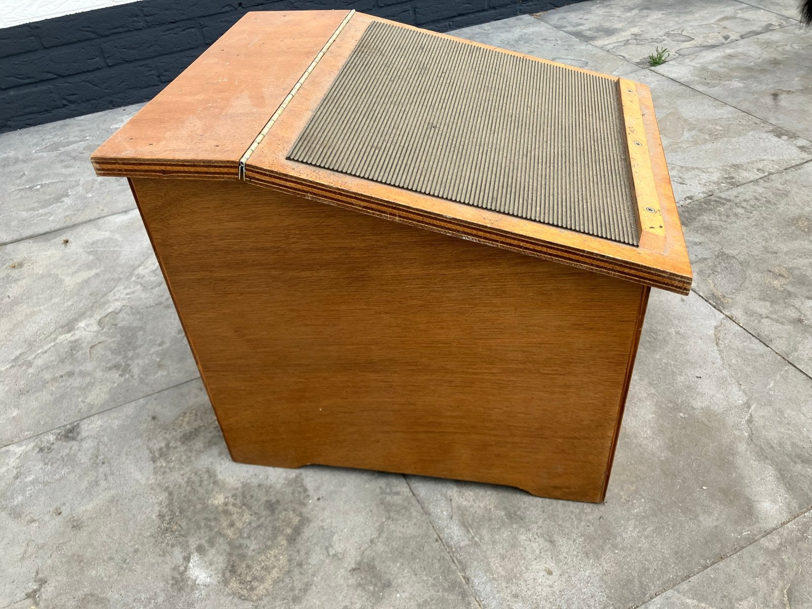 Vintage Houten Schoenenpoetsdoos met Antislipmat, Ophalen of Verzenden