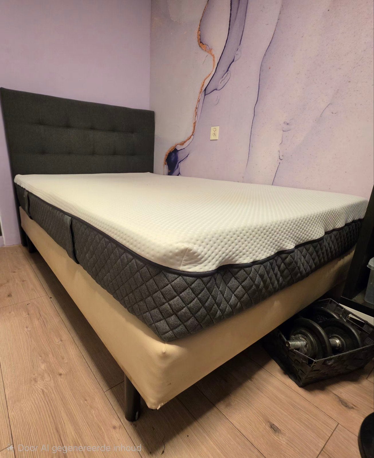 Emma matras + boxspring met hoofdbord, Ophalen, Tweepersoons, 140 cm, Zo goed als nieuw