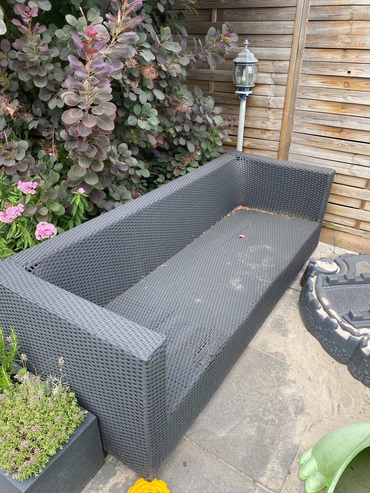 Loungebank + tafel, Tuin en Terras, Ophalen, Gebruikt, Kunststof