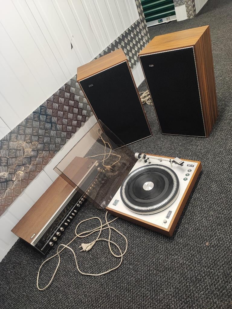 Vintage Erres receiver + Philips speakerset, Ophalen, Gebruikt, Platenspeler, Philips