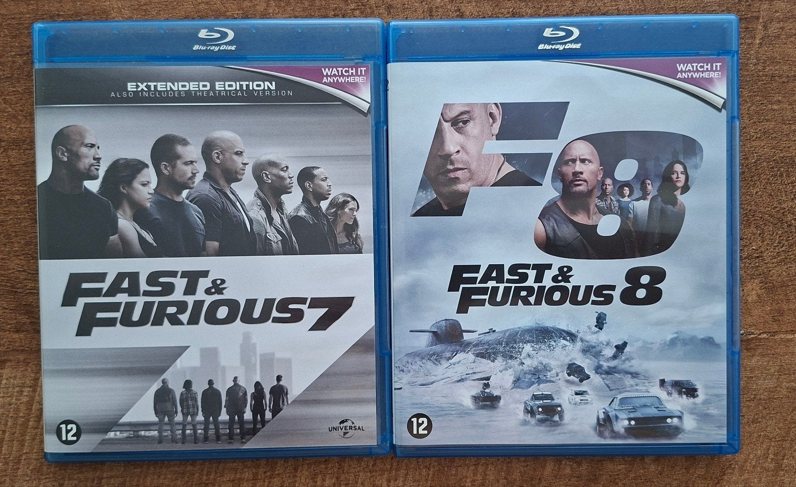 Fast & Furious 7 & 8 Blu-ray Set - Actiecollectie, Ophalen of Verzenden, Zo goed als nieuw, Actie