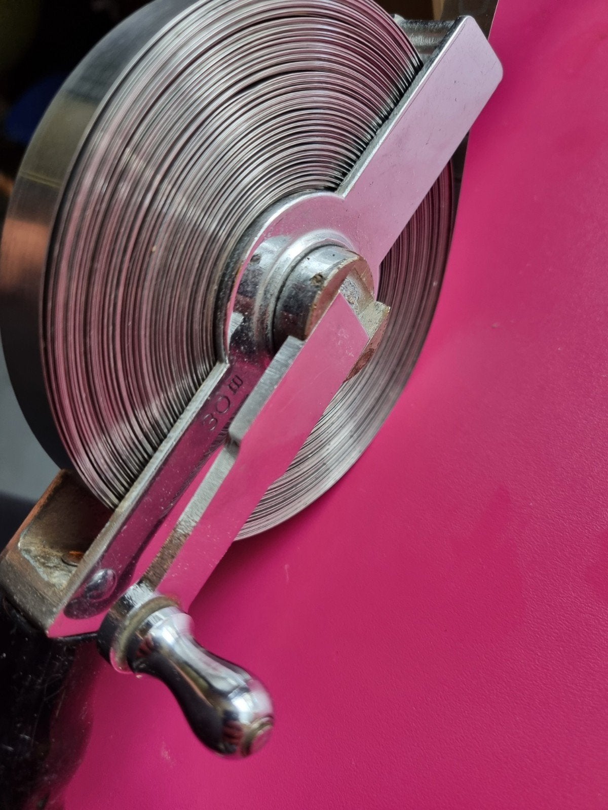 Oude rolbandmaat 30m - Vintage meetlint, Ophalen of Verzenden