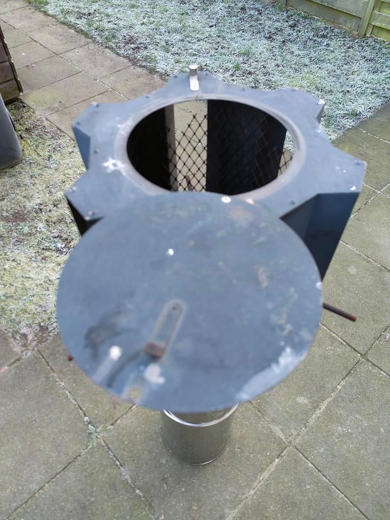 Dubbelwandige RVS Openhaard Pijp 25 cmdiameter met Kap, Ophalen of Verzenden, Gebruikt, Vrijstaande haard, Overige soorten
