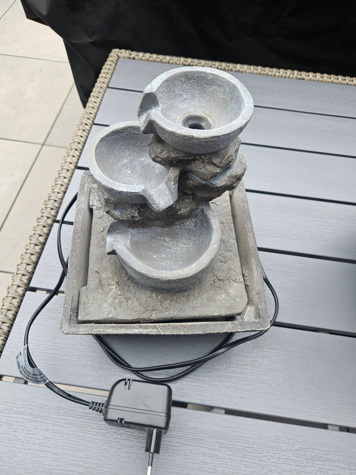 Kamerfontijn met led verlichting, Ophalen of Verzenden, Zo goed als nieuw, Grijs, Natuurlijk materiaal