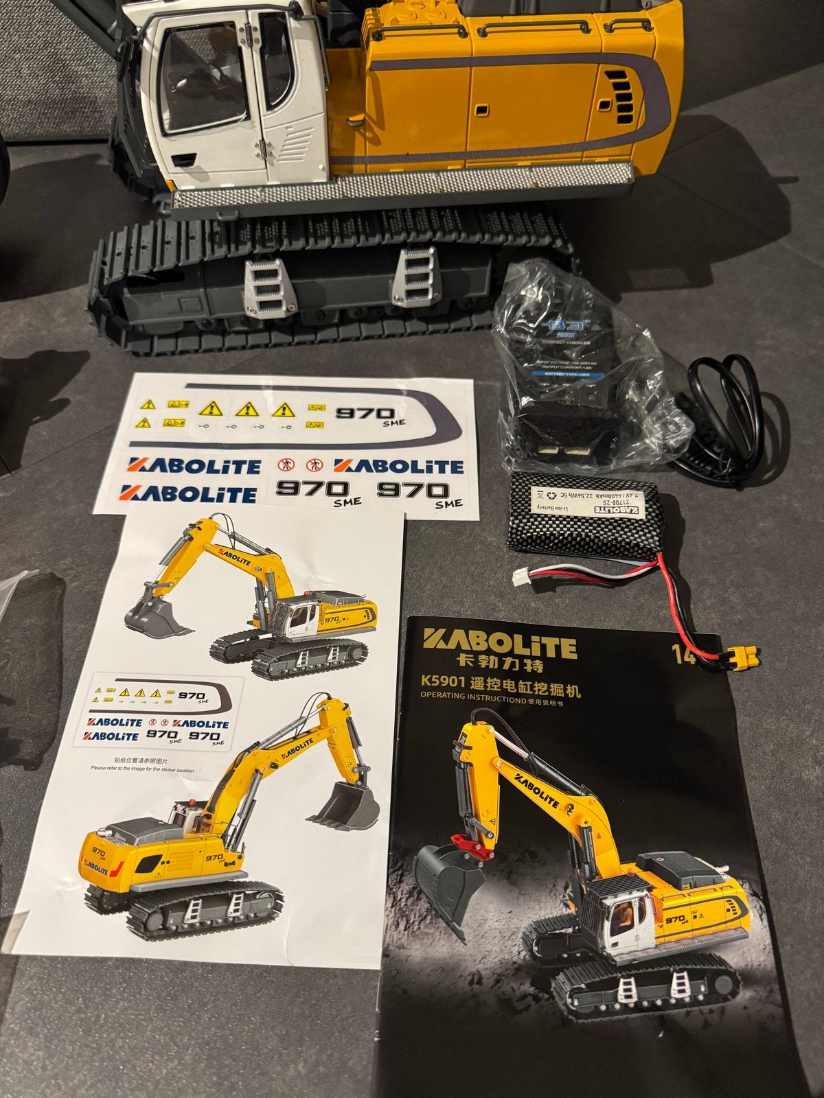 Kabolite K970 Elektrische Graafmachine RC RTR, Auto offroad, Nieuw, Schaal 1:16, RTR (Ready to Run)