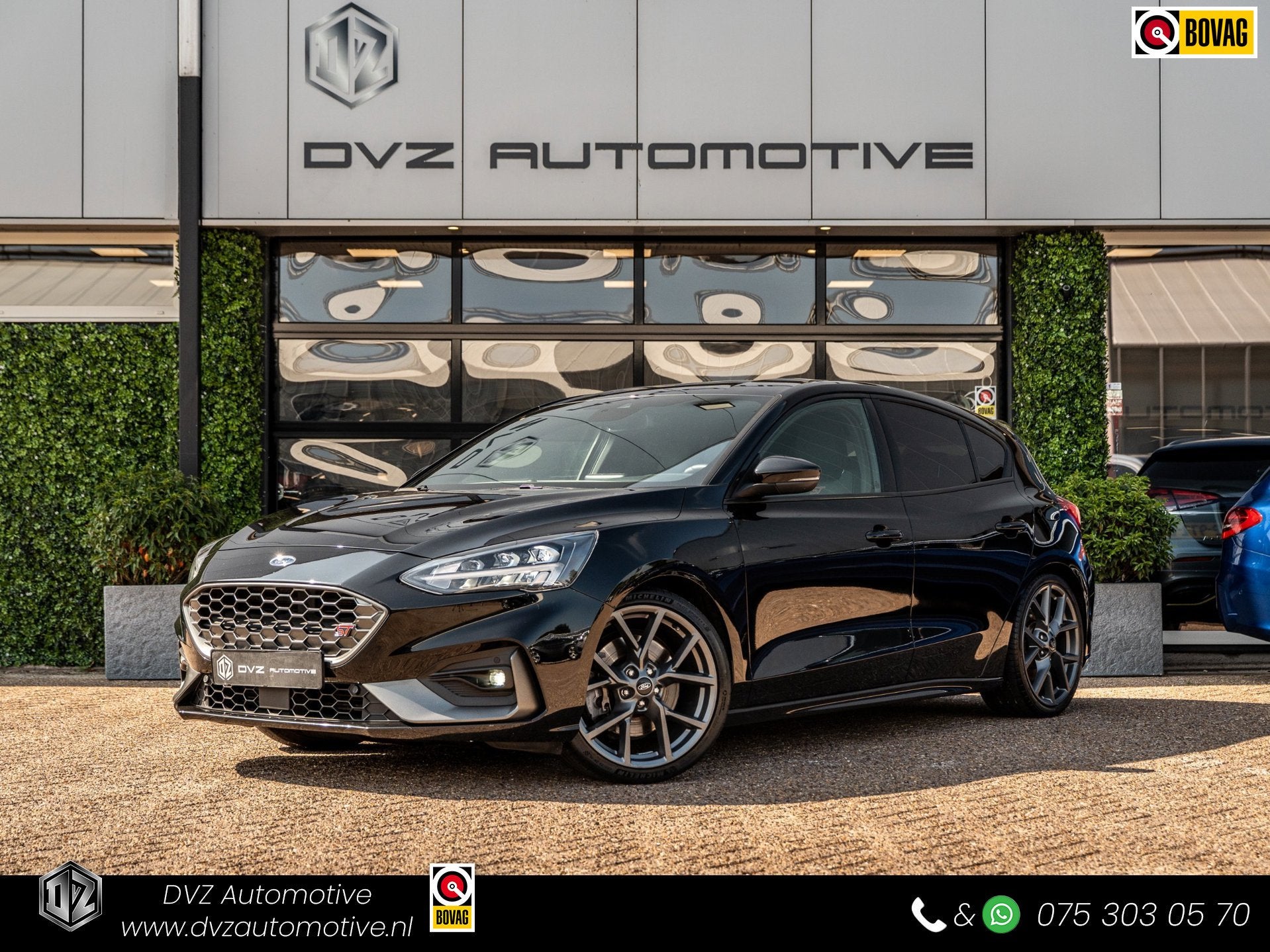 Ford Focus 2.3 EcoBoost ST-3 | B&O | Camera | Winter Pack, Auto's, 1408 kg, Gebruikt, Zwart, 4 cilinders