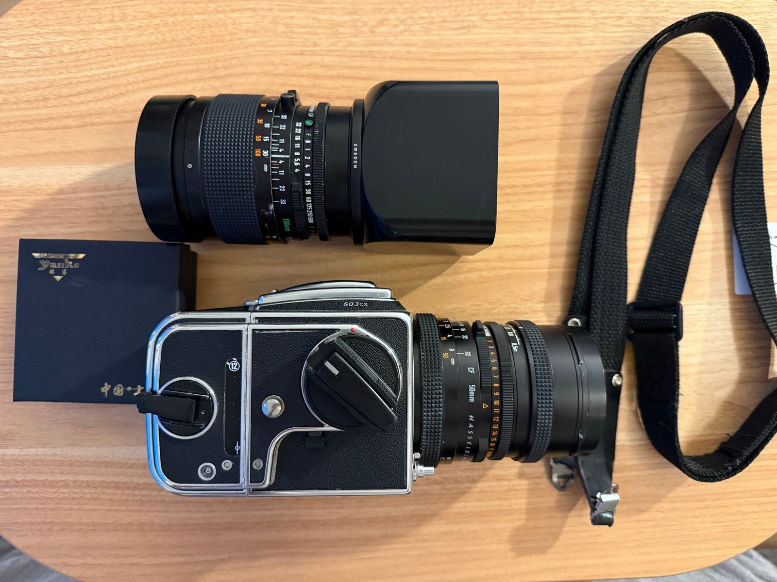 Hasselblad 503CX + CF 50mm FLE + CF 150mm F4 te koop, Ophalen, Gebruikt, Spiegelreflex, Overige Merken