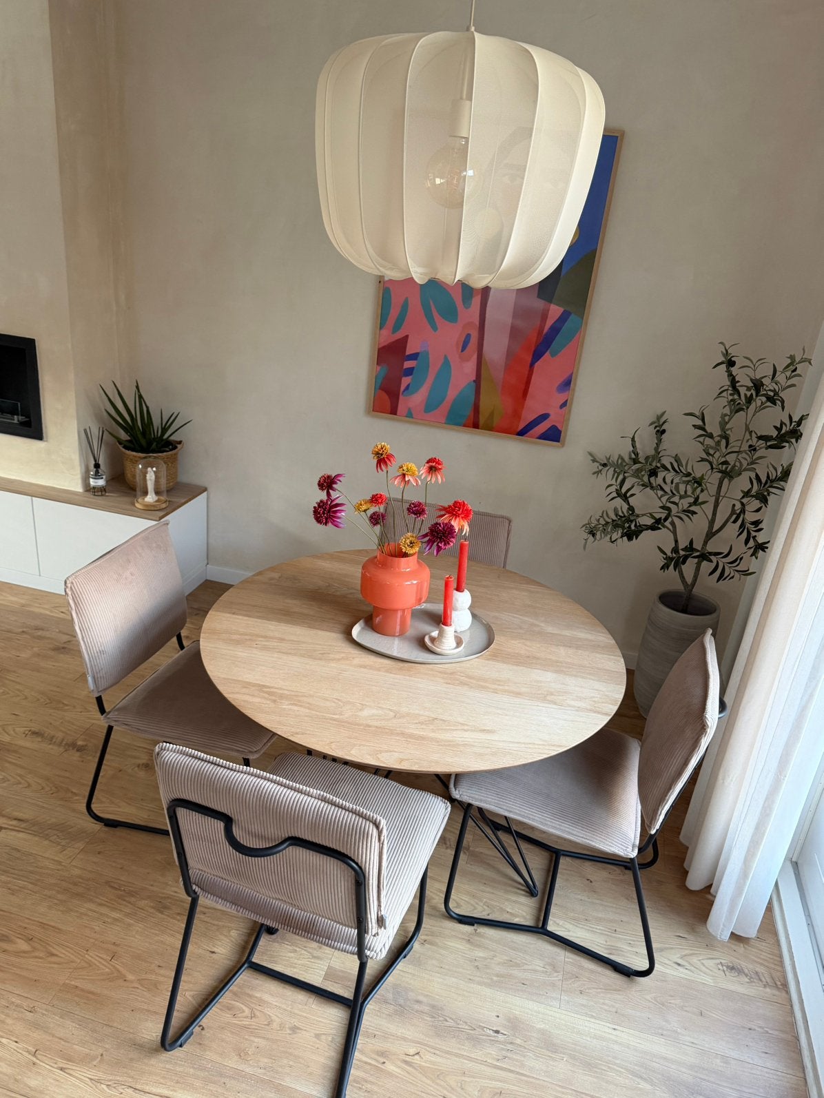 Eettafelset 4 personen, Ophalen, Zo goed als nieuw, Modern, 4 tot 6 stoelen