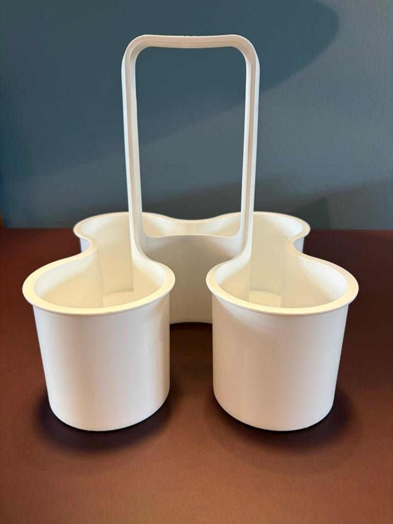 Vintage Koziol witte kunststof Caddy flessendrager, Ophalen of Verzenden, Huis en Inrichting