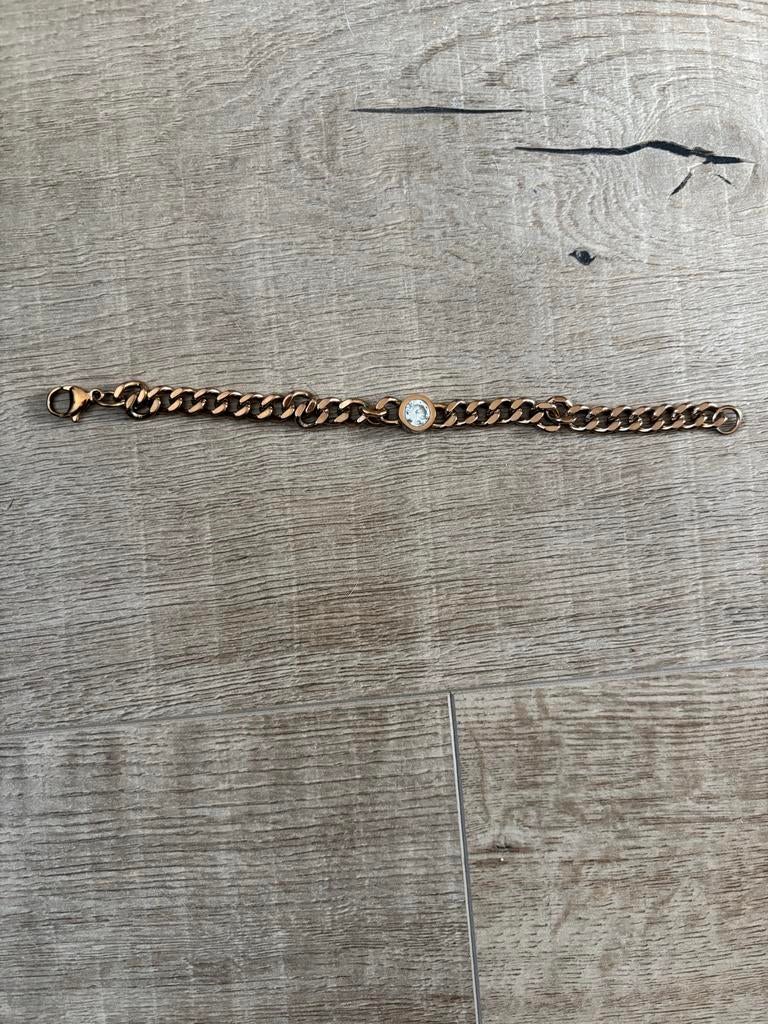 schakelarmband met strass steen, Sieraden, Tassen en Uiterlijk, Armbanden, Overige materialen, Ophalen of Verzenden, Zo goed als nieuw