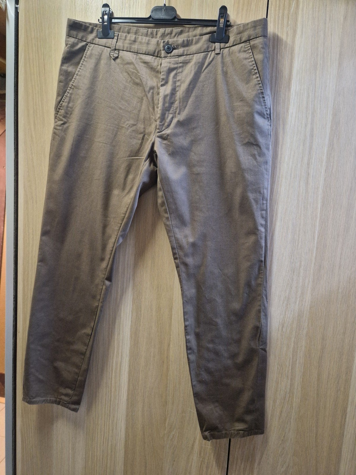 Hugo Boss Dames Chino - Maat 50/XL - Khaki, Overige kleuren, Maat 46/48 (XL) of groter, Ophalen of Verzenden, Zo goed als nieuw