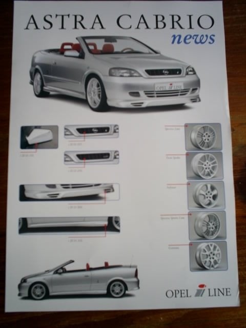 Opel Astra Cabrio News I Line 2001 2 pag. Frans, Verzenden, Zo goed als nieuw, Opel