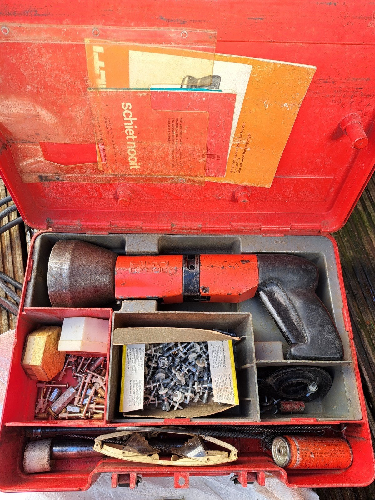 Hilti DX 600N Schiethamer in koffer met toebehoren, Ophalen, Gebruikt, Overige typen, Hilti