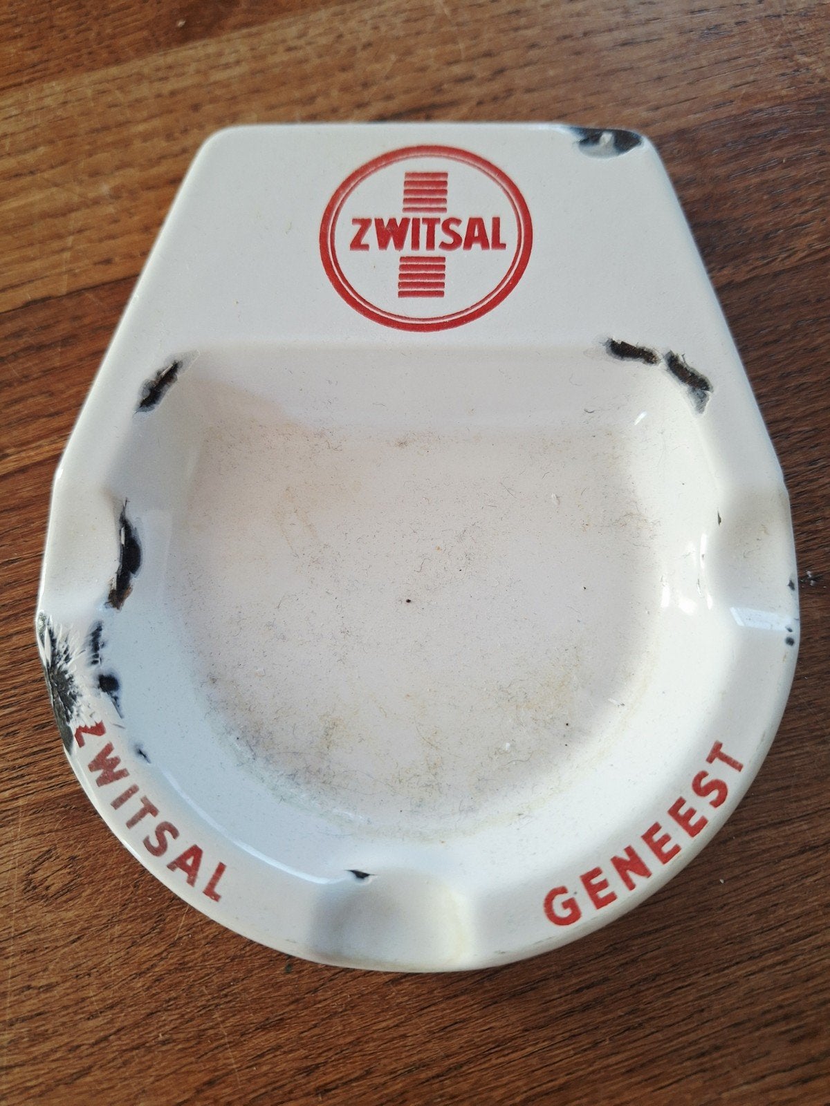 Vintage geëmailleerde Zwitsal asbak - reclame object, Ophalen of Verzenden