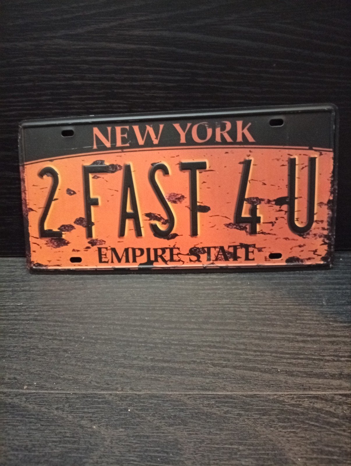 Vintage Metalen Kentekenplaat "2 FAST 4 U" New York, Ophalen of Verzenden