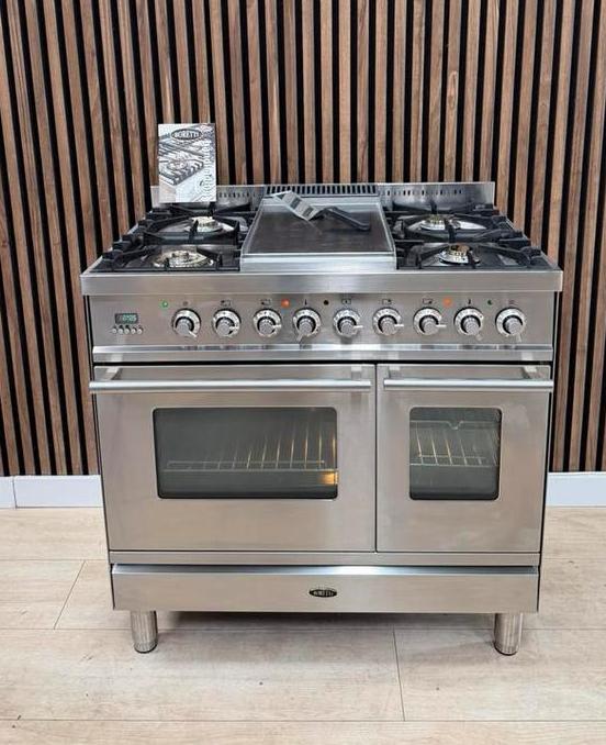 Luxe RVS Boretti Fornuis 90 cm (Gratis bezorgen), 5258sh, Ophalen of Verzenden, Zo goed als nieuw, Energieklasse A of zuiniger