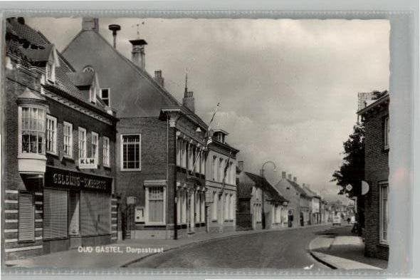 Oud Gastel Dorpsstraat reclamebord KLM/werkkleding, Verzenden, 1960 tot 1980, Ongelopen, Noord-Brabant