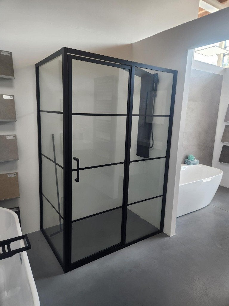 Douchecabine 140x90cm met draaideur en vaste wanden, Ophalen, Nieuw, Douche