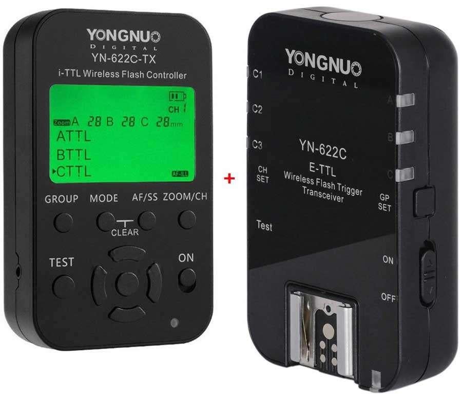 2x Yongnuo 622c flits triggers Canon + 1x 622C Tx Commander, Ophalen of Verzenden, Gebruikt, Overige merken