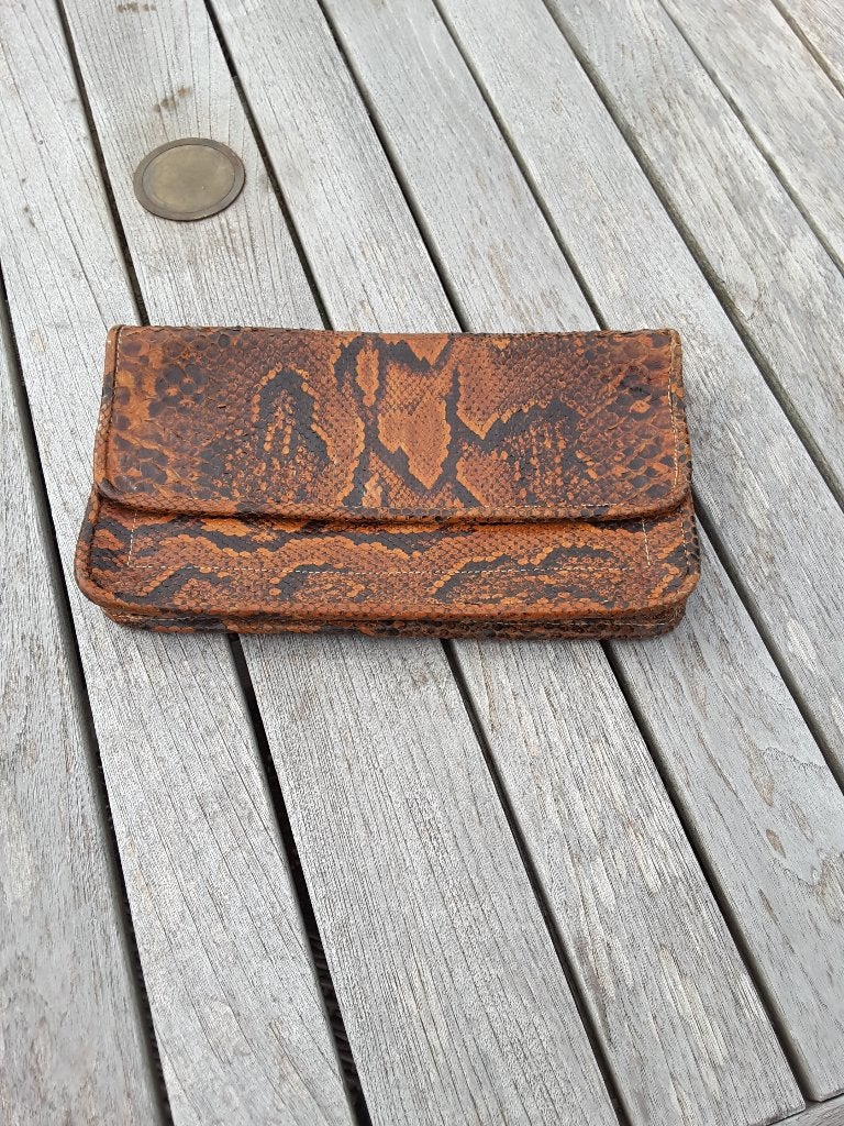 VINTAGE PYTHON LEDEREN ENVELOPE TAS, Ophalen