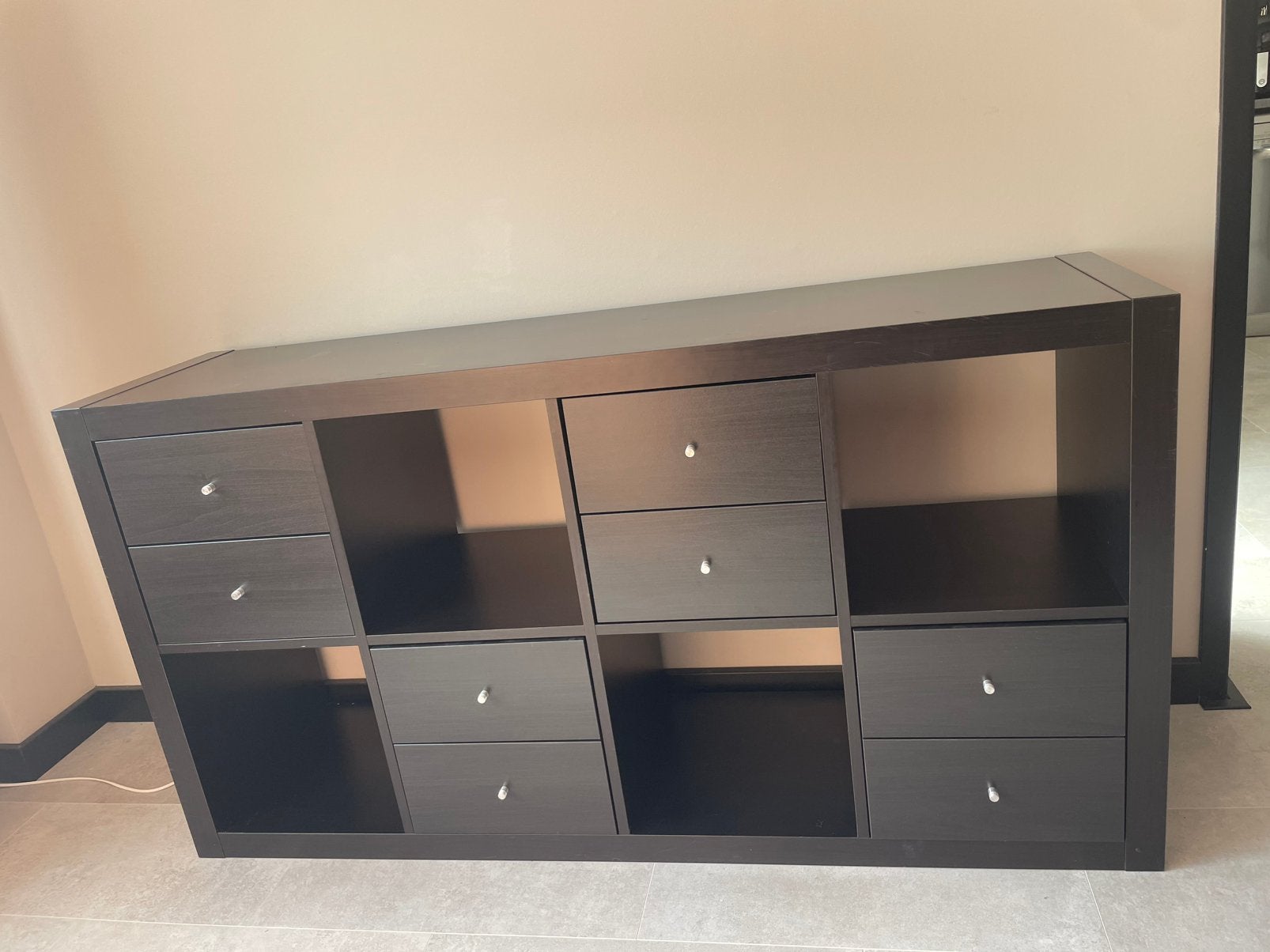 Gebruikte IKEA Kallax kast, Ophalen, Gebruikt, 100 tot 150 cm, Met lade(s)