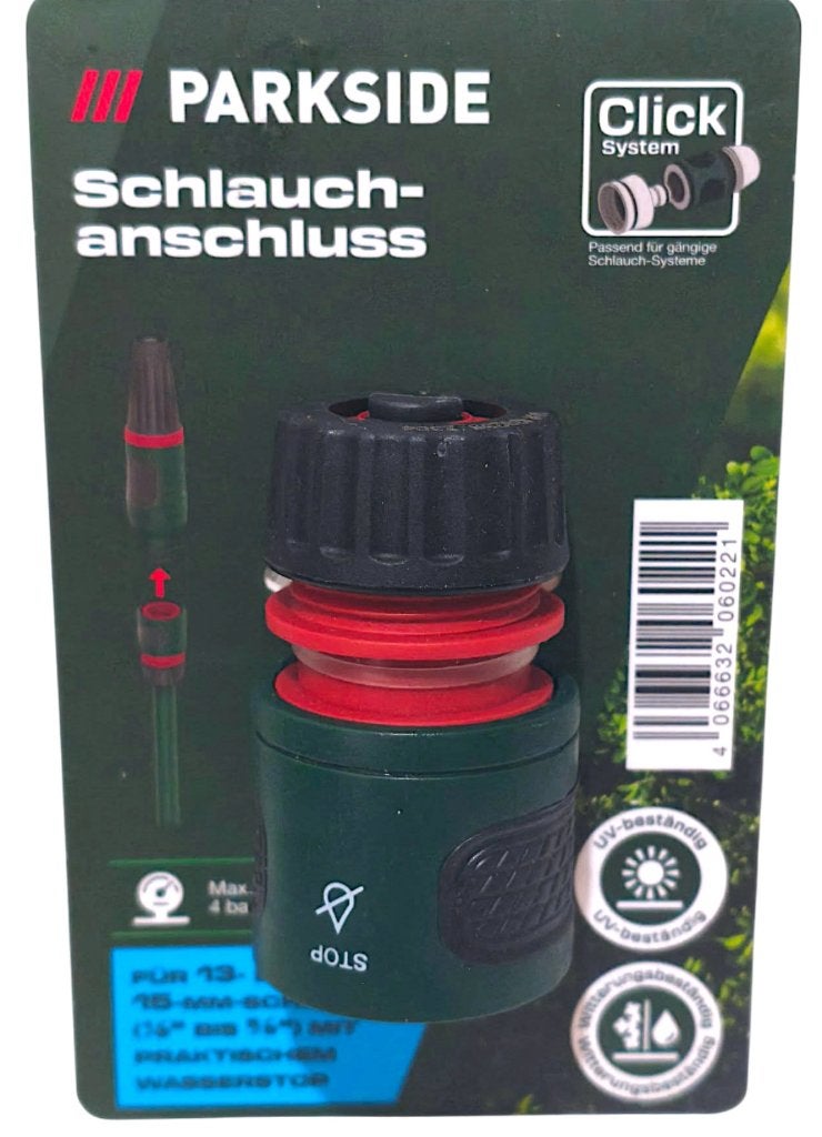 Slangkoppeling 13-15 mm. Met waterstop, Tuin en Terras, Tuinslangen, Ophalen of Verzenden, Nieuw, Tuinslangkoppeling