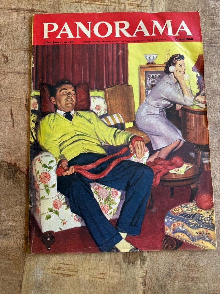 2x Panorama weekblad (mei 1958) - Vintage, Boeken, Ophalen, Gelezen