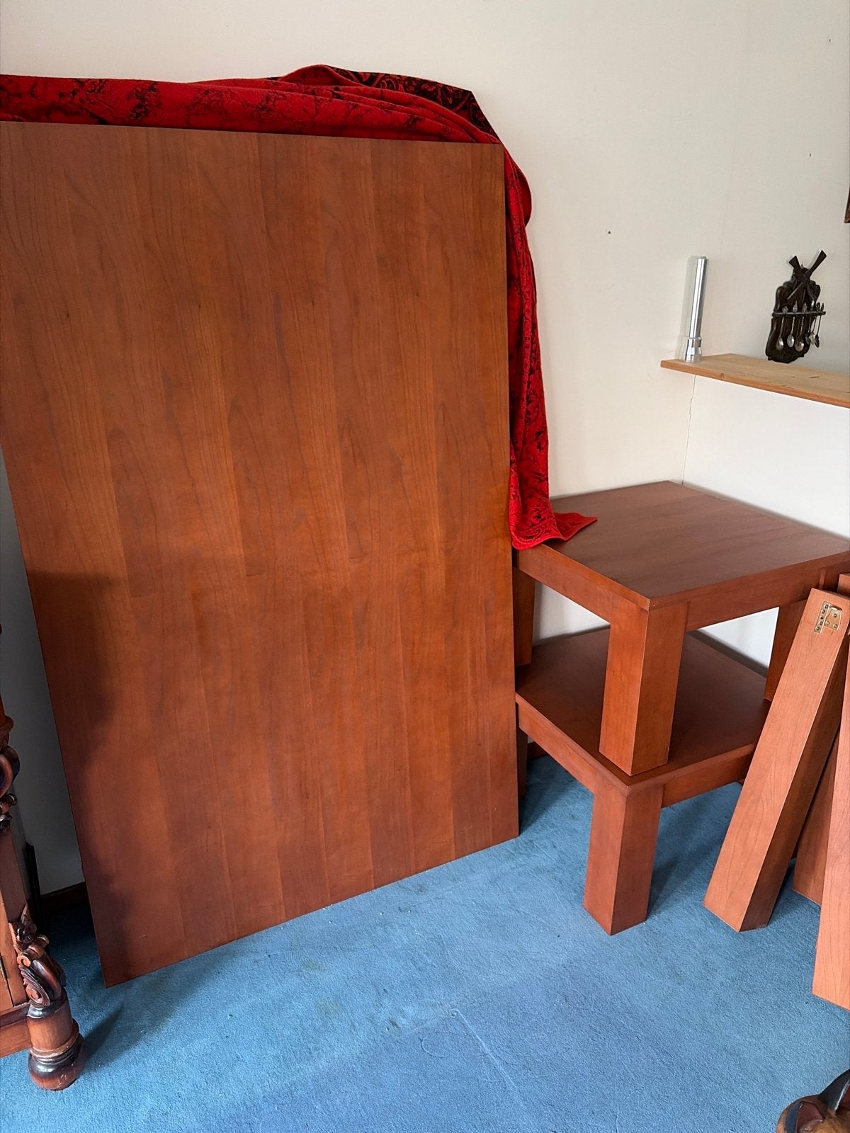 Houten tafelblad met losse poten - Gebruikt, Huis en Inrichting, Ophalen, Gebruikt, 100 tot 150 cm, 150 tot 200 cm