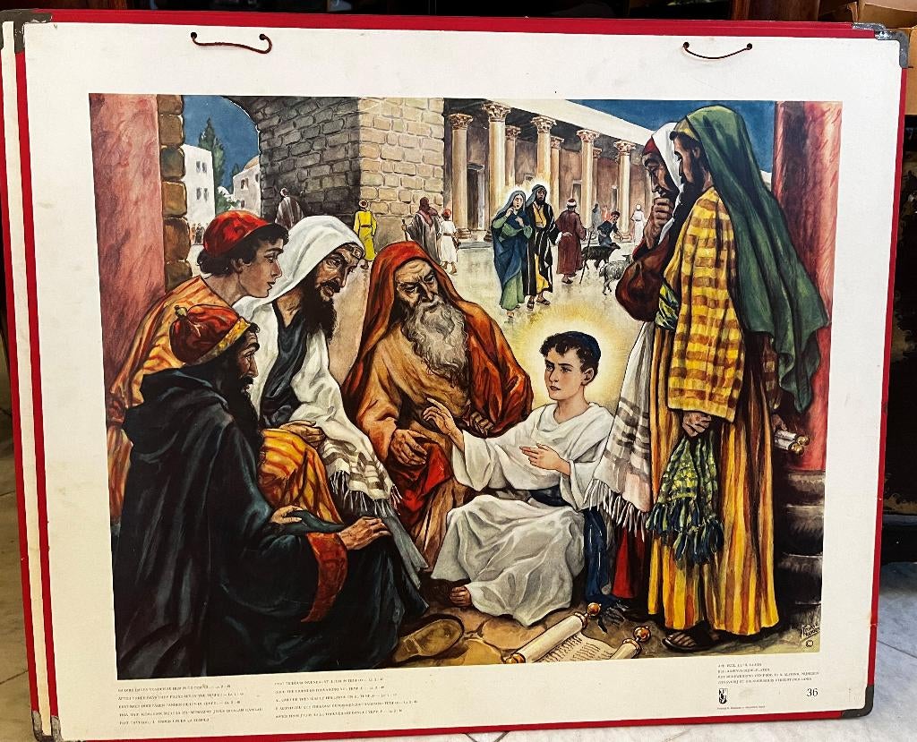 Oude schoolplaat nr.36: Jezus blijft in de tempel achter.., Ophalen, Geschiedenis