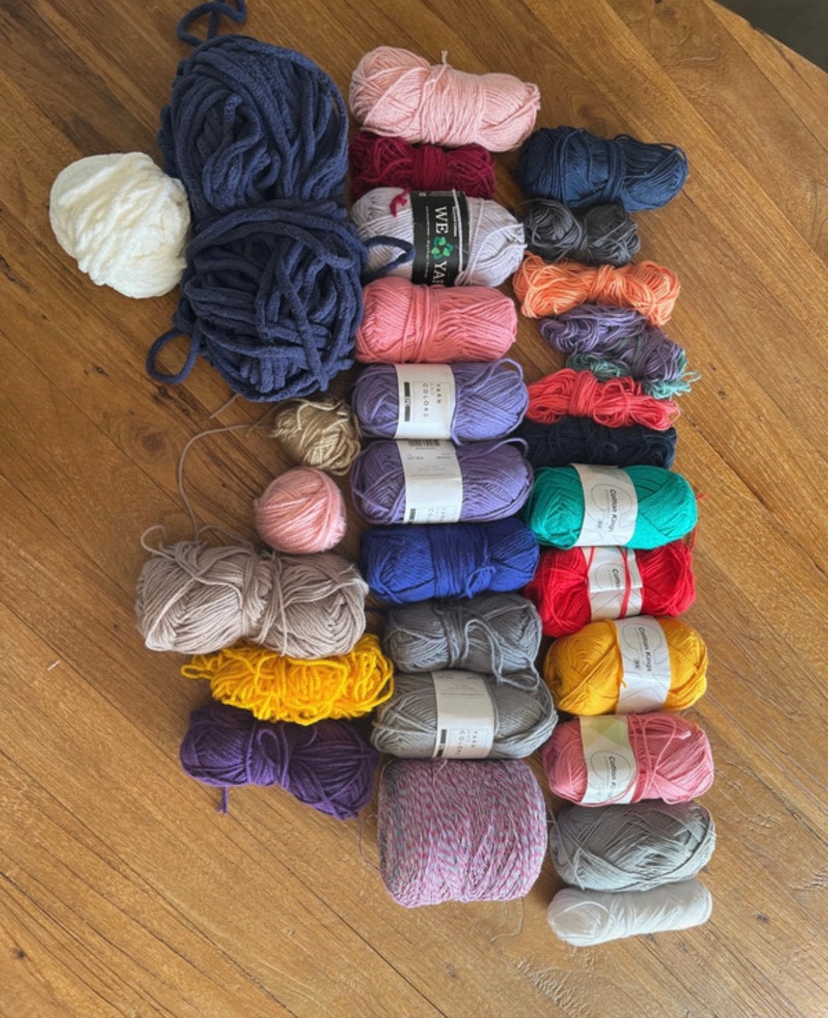 Verschillende bollen katoen garen/ acryl en chenille, Hobby en Vrije tijd, Ophalen of Verzenden, Zo goed als nieuw, Breien of Haken