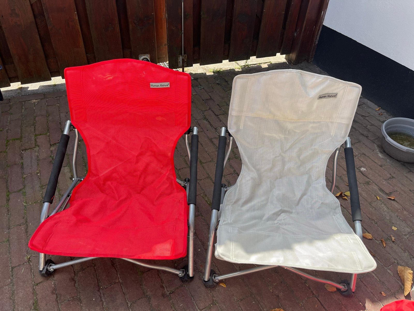 2 Human Nature campingstoelen - rood en wit, Ophalen of Verzenden, Gebruikt, Campingstoel
