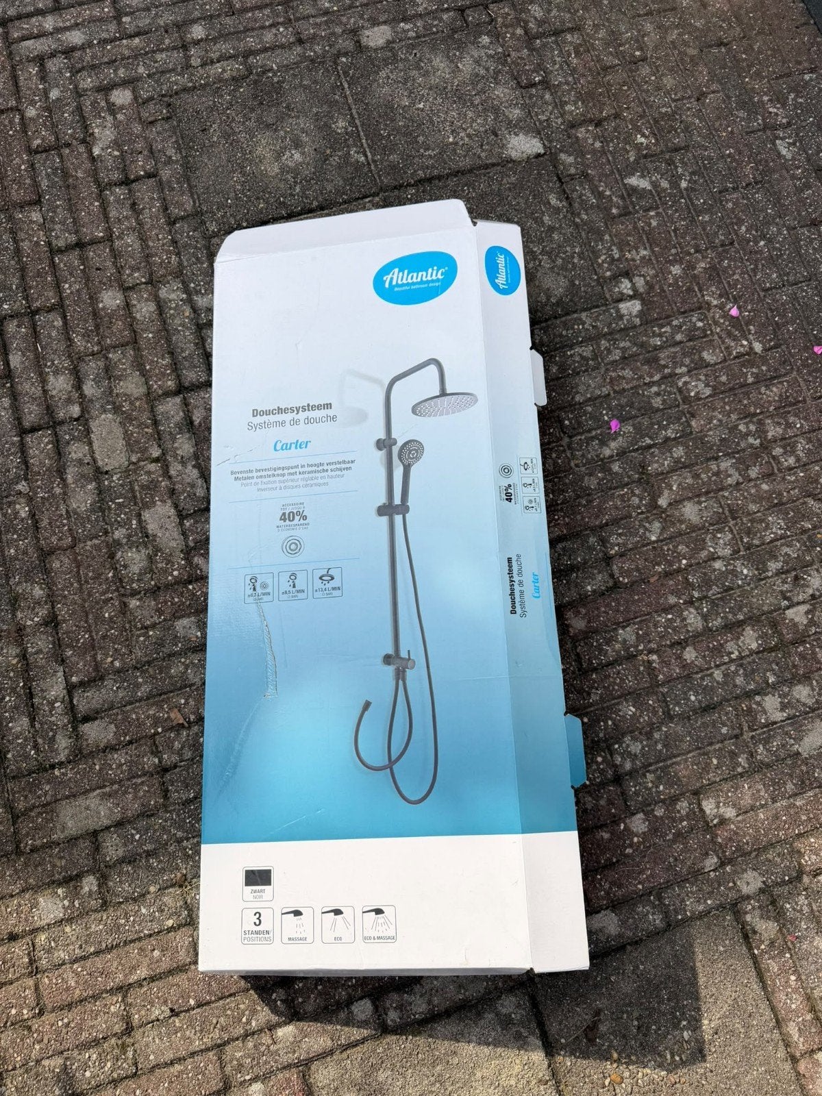 Nieuw Atlantic Douchesysteem Carter - Zwart, Ophalen, Nieuw, Douche