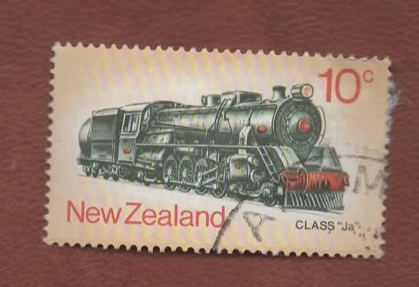 Treinen - New Zealand - 10 ct - gebr - (papierresten), Verzenden, Gestempeld, Treinen