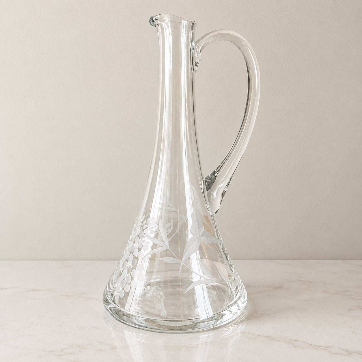 Vintage Glazen Karaf met Druivenmotief, Ophalen of Verzenden