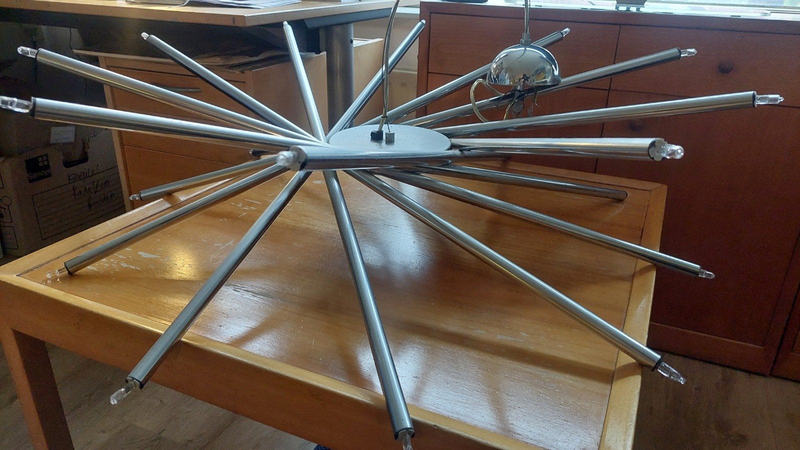 Vintage Sputnik lamp - 85x25 cm - met defect, Ophalen, Gebruikt, Metaal, Vintage, Sputnik, Jaren '60