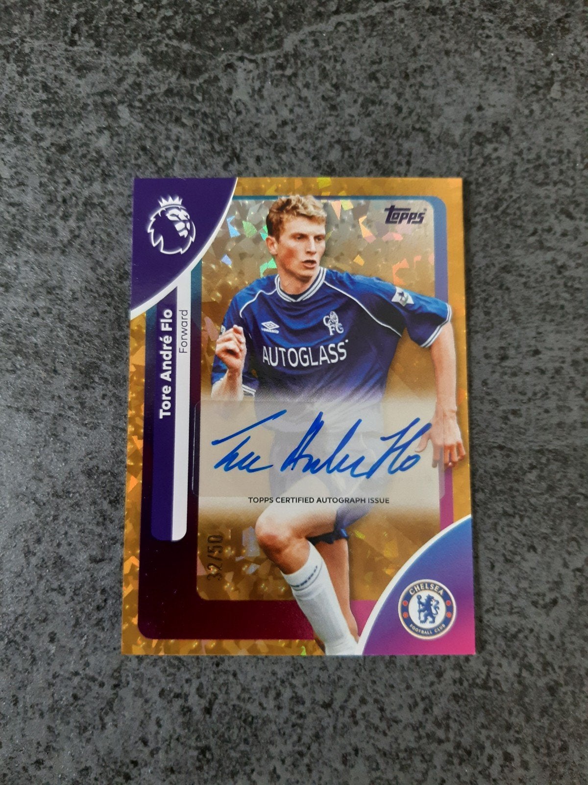 Kaart Tore André Flo met handtekening 32 van de 50 kaarten, Ophalen, Nieuw, Losse kaart