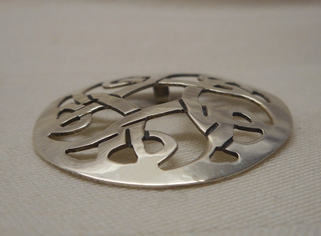Zilveren vintage hanger Keltische knoop nr.1248, Verzenden, Zo goed als nieuw, Kruis of Symbool, Zilver