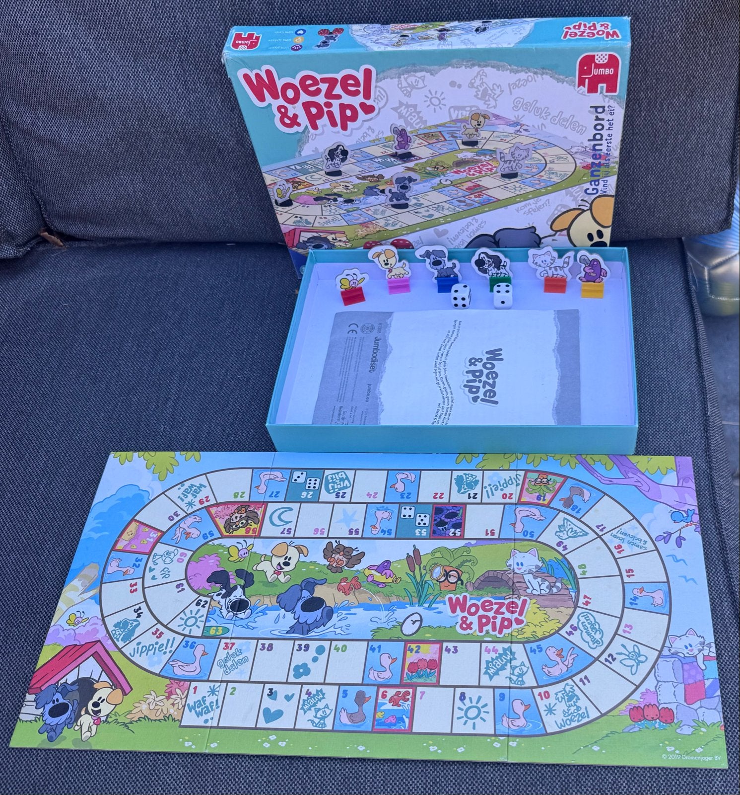 Woezel & Pip Ganzenbordspel - Zo goed als nieuw, Drie of vier spelers, Ophalen, Zo goed als nieuw